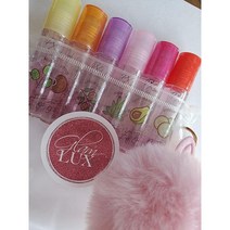 Glam Lux PX Look 내추럴 모이스처라이징 롤온 립 오일 6개 세트 재사용 가능한 가방과 키체인 알로에 베라 코코넛 아르간 오일 등