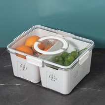 SIMMY 밀폐용기 보관 냉장고 수납함 토트 분리 아스팔트 식품급 음식 채소 보관함 냉동 분리 보관함, 2분할=화이트, 2P