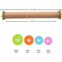 쿠키 롤러로드용 두께 링이43cm 조정 롤링 핀 반죽 피자 파이 크러스트 페이스트리 도구, 43CM