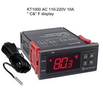 측량&분석 디지털 온도 컨트롤러 조절기 인큐베이터 릴레이 LED 10A 가열 냉각 STC 1000 12V 24V 220V V, CHINA, KT1000 110V-220V C F