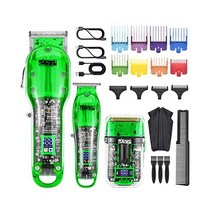 DSP® 헤어 클리퍼 트리머 면도기 이발기 세트 옐로우, Green