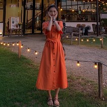 퀸앤조이 여름에 한벌 린넨 롱 원피스