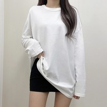 [국내제작/뽀송특양면] 4계절착용 레이어드 소프트 베이직 오버핏 박시핏 긴팔 무지 쭈리티셔츠 무지 긴팔 면티 여자 긴팔티 긴팔면티 *5컬러*