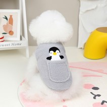 반려동물 애견의류 양털 3종 다양한 사이즈 아기 강아지 중형견 소형견 티셔츠 가을 겨울 명품 귀여운 커플룩, 펭귄그레이