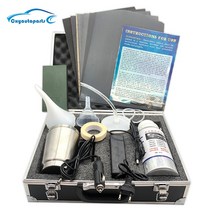 폴리셔 자동차 헤드 라이트 연마 키트 복원 광택 800ML 액체 폴리머 파로스 차고 도구 조명 수리 세트, 02 Toolbox set