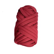 바인켓 자이언트얀 실 1kg 패브릭 뜨개실 DIY 키트, 와인레드