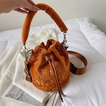 고무물통 실리콘 접이식 버킷 트렌디 디자이너 벨벳 숄더 크로스바디 백 여성용 핸드백 지갑 2023 메신저, Z Brown