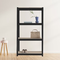 베란다선반 팬트리장 철제수납장 4단 1100 x 400 x 1500, 블랙