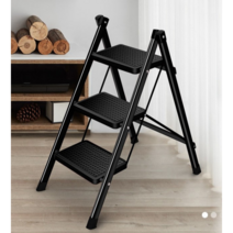 [로티] 로티홈시스 접이식 계단 사다리 [3단], 1개, 블랙