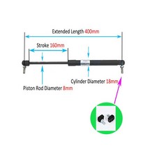 스트럿바 보강 지지대 1PC 350-500mm 20kg/200N/44LB 범용 스트럿 바 가스 스프링 지원 부팅 보닛 자동차, 07 400mm-B