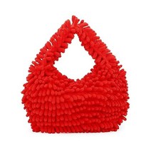 Fecialy Cute Fluffy Tote Bag Y2K Fuzzy Clutch Purse Women Plush Unique Handbag