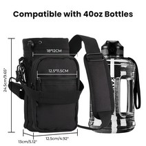 40oz 물병 커버 가방 파우치스트랩 네오프렌 워터 파우치 홀더 숄더 스트랩 블랙 보틀 캐리어 절연체 가방, [01] Black
