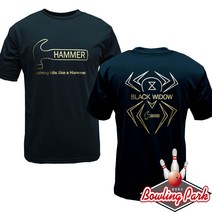 햄머 - 블랙위도우 라운드 볼링 티셔츠 (블랙) / 기능성 라운드 티셔츠 (파볼)