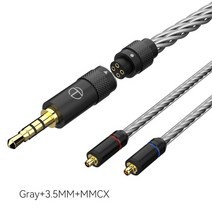 trn t2 pro 16 코어 이어폰 분리형 케이블 은 도금 hifi trn vx pro ta2 v90 ta1 zsx ta2, 회색 mmcx 3.5