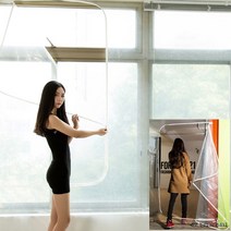 실외기실 방풍 창문 바람막이 비닐막 다이소 비닐 커튼 외풍차단 테라스 방풍막 지퍼 방한지, 반투명 베란다 방풍비닐커튼(특대)