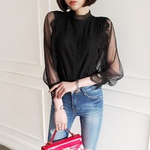 금찌 웨이브 레이스블라우스 ST2871B