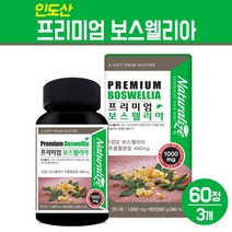 프리미엄 보스웰리아 추출물 분말 캡슐 인도산 보스엘리아 정 알약 타입 무릎 관절 연골 고함량 보스웰릭산 뉴질랜드 초록잎홍합 상어연골 가루 비타민D 해조 칼슘 건강 보조 식품, 3box, 보스웰리아 정 60개입