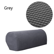 2PCS/ New Stretchy Premium Fit Chair Sofa Armrest Covers Fleece Couch Arm Protector, 05 grey