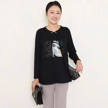 마담센스 보석버튼 쉬폰랩 정장티 MT9285 엄마옷 미시옷 빅사이즈여성 미시캐주얼룩