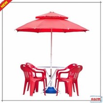 비치파라솔 편의점 4인용 녹색파라솔세트C(받침별매), 사각 빨강, 녹색