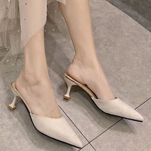 스웨이드 뮬 여자 블로퍼 굽있는 슬리퍼 데일리 가을