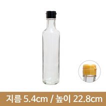 유리병 원형기름병 300ml(A) 소캡, 금색, 1개