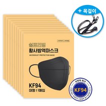 쉼표리빙 KF94 새부리형마스크 블랙 대형 10매 + 목걸이 1개