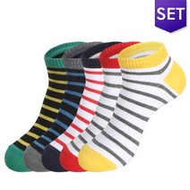스트라이프 스니커즈 남성 단목양말 5족 S401.디꾸보