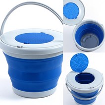 접이식 버킷(5L) (블루) 세차물통 물바가지 세차바스켓