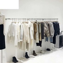 벽면행거 옷걸이 렉 걸이 벽걸이옷 의류매장 스탠딩, 높이 170 길이 1.2미터 스테인레스