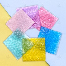 컬러 하트 뽁뽁이 에어캡 데코 포장 10X10cm 봉투 1P, 옐로우, 1개
