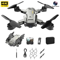 4K HD 카메라 FPV 접이식 쿼드콥터 헤드리스 모드 2.4GHz 4CH RC 드론 고도 유지 6 축 자이로스코프 LED, 07 Single Camera 1pcs B