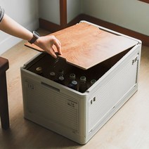 아웃도어 캠핑 미니 카고 컨테이너 접이식 리빙박스 테이블, 베이지
