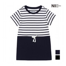 [니] [NII] 아동 마린스트라이프 배색 분또 반팔원피스_2NNKOAUM3241