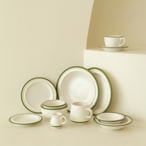 시라쿠스 홈카페 브런치 플레이트 디저트 접시 모음전(택1), 코지 그린