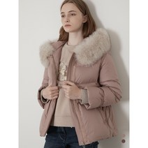 웰메이드 여성 데일리스트 신상품 소매포인트 폭스후드 다운 점퍼 MDBKDYWA181