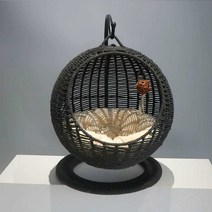 고양이 숨숨집 방석 라탄 해먹 바스켓 하우스 은신처, G
