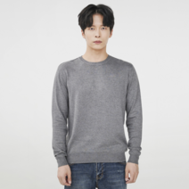 By파크랜드 엔디프 그레이 소프트 카라멜 라운드 니트 스웨터.GWR21414