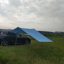 캠핑용 차박텐트 + 전용가방 차박캠프 사이드 타프, 300*150cm, 파란색