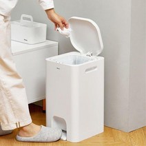 원룸 주방 20리터 종량제 쓰레기통 휴지통 집들이선물 생활용품 가정쓰레기통 카페휴지통 자취생필수품, 화이트