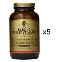 Solgar 솔가 에스터C 플러스 1000mg 비타민C 180정 5병