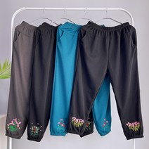 봄 여자 자수 9부 몸빼 바지 시보리 고무줄 밴딩 조거팬츠 항아리 엄마옷 할머니 일복 작업복 일바지