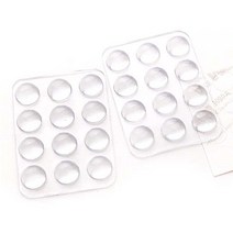 24P 투명 문쾅 방지 충격 흡수 실리콘 원형 패드 스티커, 다용도 반구형 스티커, 3세트(24P+24P+24P)
