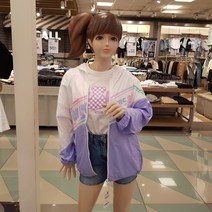 [더데이걸] 논현점#### 사선 절개 홑겹 바람막이####여름 바람막이#### 박시핏#### 여유있는#### 초등여아
