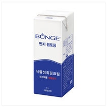 롯데푸드 번지 휩 토핑 식물성 휘핑크림 1L (12개), 12개