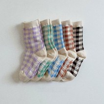 미니로브 네츄럴체크양말