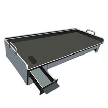 업소용 대형 사각 철판 토스트 분식집 불판 생선 구이, 60x40x15x0.6cm + 싱글 스토브