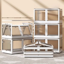 [생활엔] 차곡차곡 정리하는 양문오픈 5면개방형 이동식 폴딩박스 115L 대형, 대형_옐로우, 옐로우, 1개