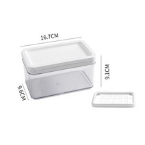 1pcs 버터 스토리지 박스 스테인레스 스틸 버터 슬라이서 케이스 신선한 유지 치즈 케이스 빠른 커팅 버터 커터 슬라이서 주방, Halved knife, 스페인