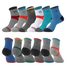 면100% 남자 스포츠 등산양말 이중 쿠션 투링글 칼라 파일 중목_6켤레SET